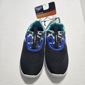 Speedo Junior Aquaskimmer Water Shoes Black/Teal Size Small 13 - 1  NEW